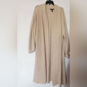 Eileen Fisher Cream Shawl Wool Knee Lenght Coat size L